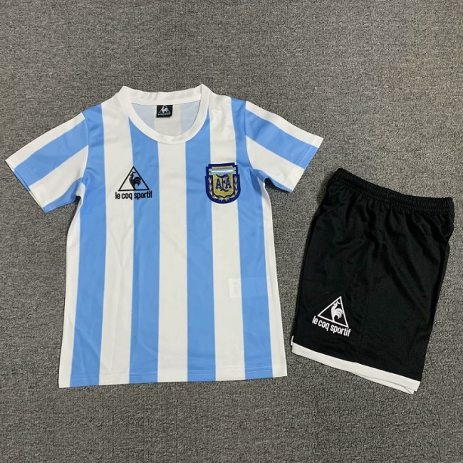 Retro 1986 Argentina home kids kit