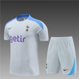 24/25 Tottenham Hotspur Short sleeve light gray training suit