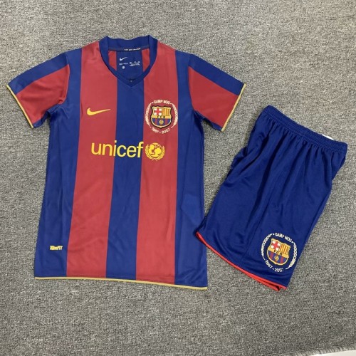 Retro 07/08 Barcelona home kids kit