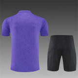 25/26 Barcelona Short sleeve Adult training suit Purple;