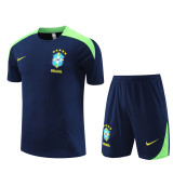 24/25 Brazil Short sleeve royal blue training suit