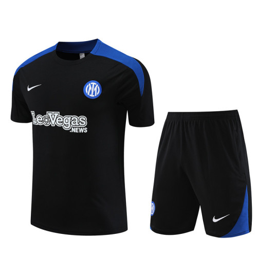 24/25 Inter Milan short -sleeved black training suit