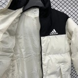 2025-26  AD Black White Hooded Cotton Coat X9001