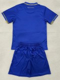 2025-26 Kids AS Monaco  away  blue soccer Jersey