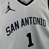25-26 SA Spurs WEMBANYAMA #1 Grey Top Quality Hot Pressing NBA Jersey