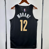 23-24 Grizzlies MORANT #12 Black City Edition Top Quality Hot Pressing NBA Jersey