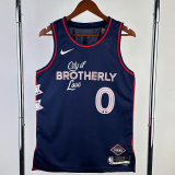 23-24 76ERS MAXEY #0 Dark Blue City Edition Top Quality Hot Pressing NBA Jersey