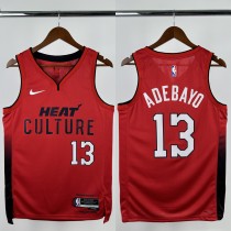24-25 HEAT ADEBAYO #13 Red City Edition Top Quality Hot Pressing NBA Jersey (V领）