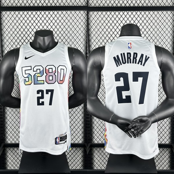 24-25 Nuggets MURRAY #27 White City Edition Top Quality Hot Pressing NBA Jersey