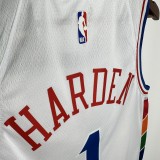 24-25 76ERS HARDEN #1 White City Edition Top Quality Hot Pressing NBA Jersey