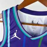 2019-20 HORNETS BALL #1 Royal blue Retro Top Quality Hot Pressing NBA Jersey