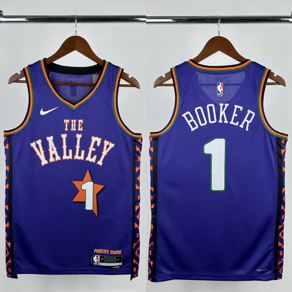 24-25 SUNS BOOKER #1 Purple City Edition Top Quality Hot Pressing NBA Jersey