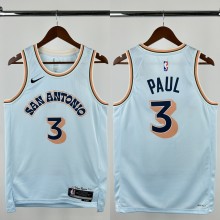 24-25 SA Spurs PAUL #3 Light blue City Edition Top Quality Hot Pressing NBA Jersey