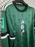 25-26 Schalke 04 150th Anniversary Commemorative Edition Long sleeves Fans Soccer Jersey（The Badge only prints English letters and does not have a background image）
