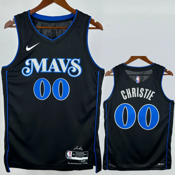 23-24 Dallas Mavericks CHRISTIE #00 Black City Edition Top Quality Hot Pressing NBA Jersey(V领)