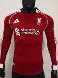 25-26 LIV Home Long Sleeve Player Version Soccer Jersey