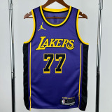 22-23 Lakers DONCIC #77 Purple Top Quality Hot Pressing NBA Jersey (Trapeze Edition) 飞人版