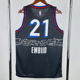 20-21 76ERS EMBIID #21 Black City Edition Top Quality Hot Pressing NBA Jersey