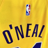 24-25 Lakers O'Neal #34 Yellow Top Quality Hot Pressing NBA Jersey(圆领)