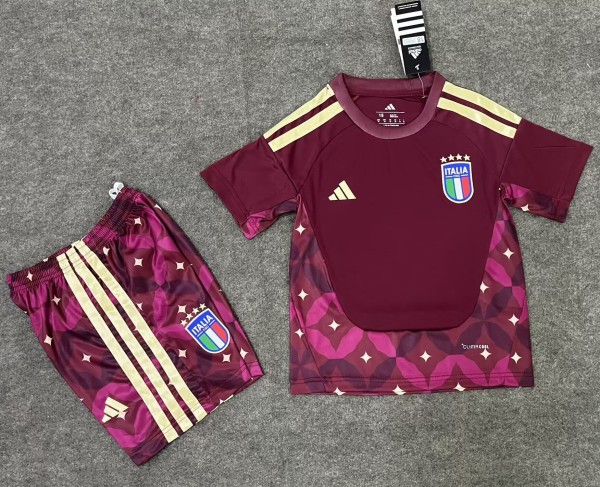25-26 Italy Purple GoalKeeper Kids Soccer Jersey
