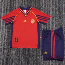 1998 Spain Home Retro Kids Soccer Jersey