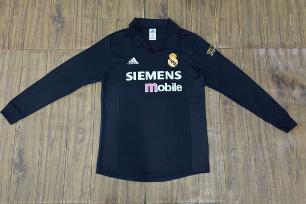 2002-2003 RMA Centenary Away Long Sleeve Retro Soccer Jersey
