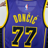 22-23 Lakers DONCIC #77 Purple Top Quality Hot Pressing NBA Jersey (Trapeze Edition) 飞人版