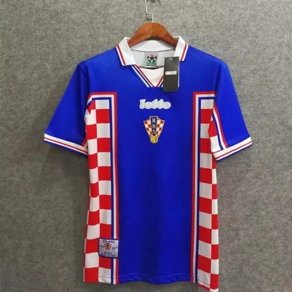 1998 Croatia Away Blue Retro Soccer Jersey