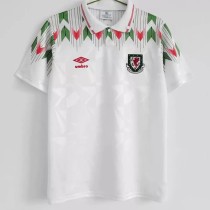1990-1992 Wales Away White Retro Soccer Jersey 1990-1992 Wales Away White Retro Soccer Jersey