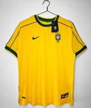 1998 Brazil Home Retro Soccer Jersey*耐克标有蓝边
