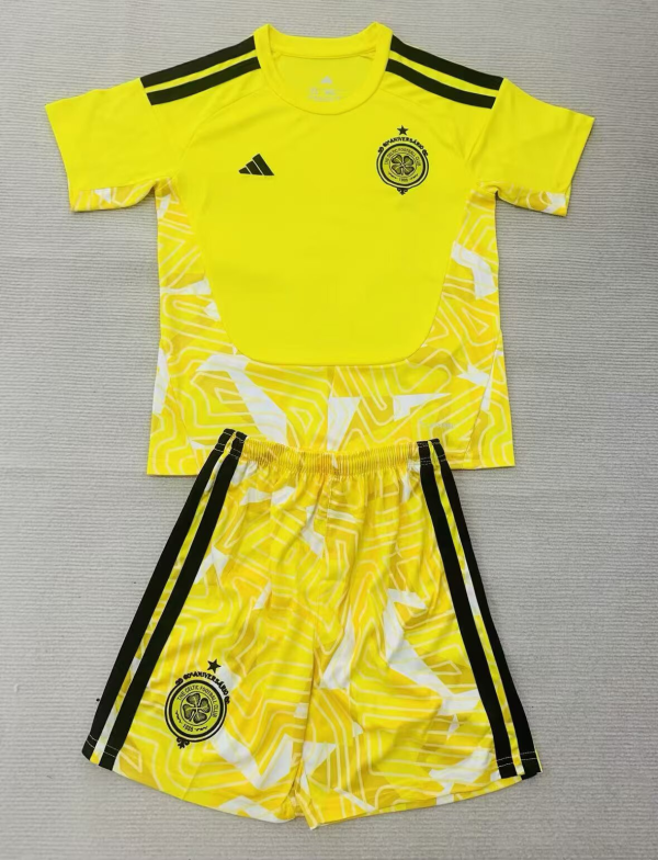 26-27 Celtic Yellow Goalkeeper Kids Soccer Jersey