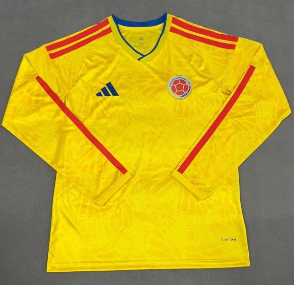 2026 World Cup Colombia Home Long Sleeve Fans Soccer Jersey (长袖)