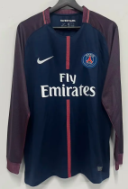 2017-2018 PSG Home Long Sleeve Retro Soccer Jersey