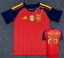2026 World Cup Spain Home Print CAMPEONES #26 Fans Soccer Jersey (With 2 Star)*两颗星