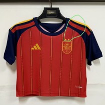 2026 Spain Home Women Cheerleading Short-sleeved (With 2 Star)*两颗星