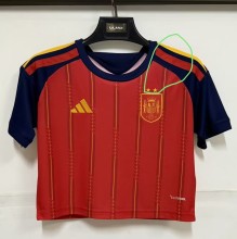 2026 Spain Home Women Cheerleading Short-sleeved (With 2 Star)*两颗星