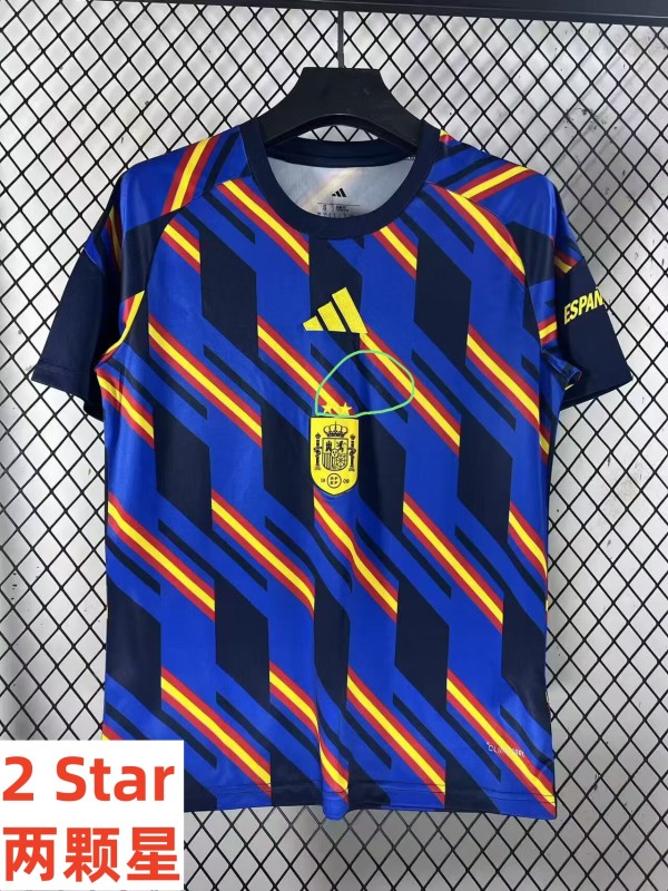 26-27 Spain Blue Training shirts  (With 2 Star)*两颗星