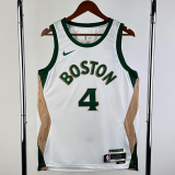 23-24 CELTICS HOLIDAY #4 White City Edition Home Top Quality Hot Pressing NBA Jersey