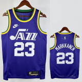 23-24 JAZZ MARKKANEN #23 purple Top Quality Top Quality Hot Pressing NBA Jersey (Retro Logo)