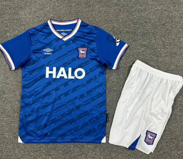 25-26 Ipswich Home Kids Soccer Jersey 1:1 Thai Quality