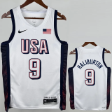 2024 Olympic Game USA HALIBURTON # 9 White Basketball Jersey