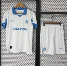 25-26 Marseille Home Kids Soccer Jersey