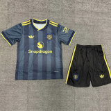 25-26 Man Utd Black Blue Kids Soccer Jersey