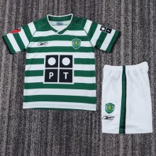 2003-2004 Sporting Lisbon Home Kids Retro Soccer Jersey