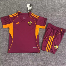 25-26 Roma Home Kids Soccer Jersey