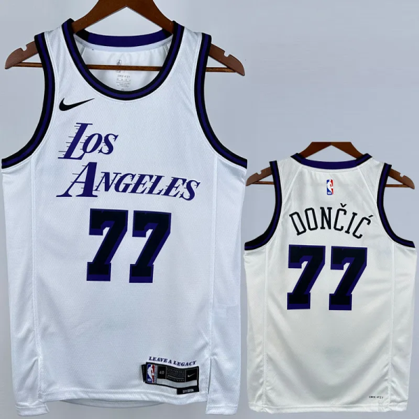 22-23 LAKERS DONCIC #77 White City Edition Top Quality Hot Pressing NBA Jersey