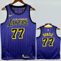 20-21 Lakers DONCIC #77 Purple Top Quality Hot Pressing NBA Jersey(圆领)