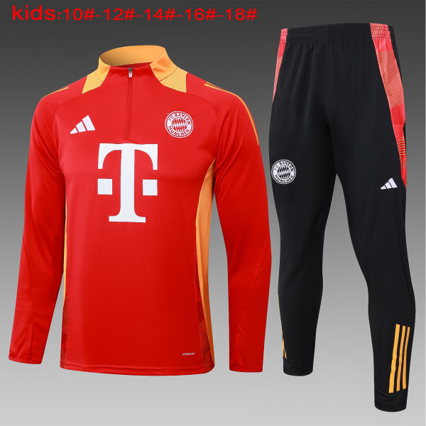 24-25 Bayern High Quality Kids Half Pull Tracksuit