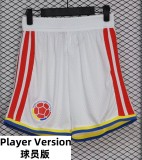 2026 Colombia White Player Version Shorts Pants (球员短裤)