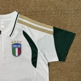 25-26 Italy White Green Polo Short Sleeve